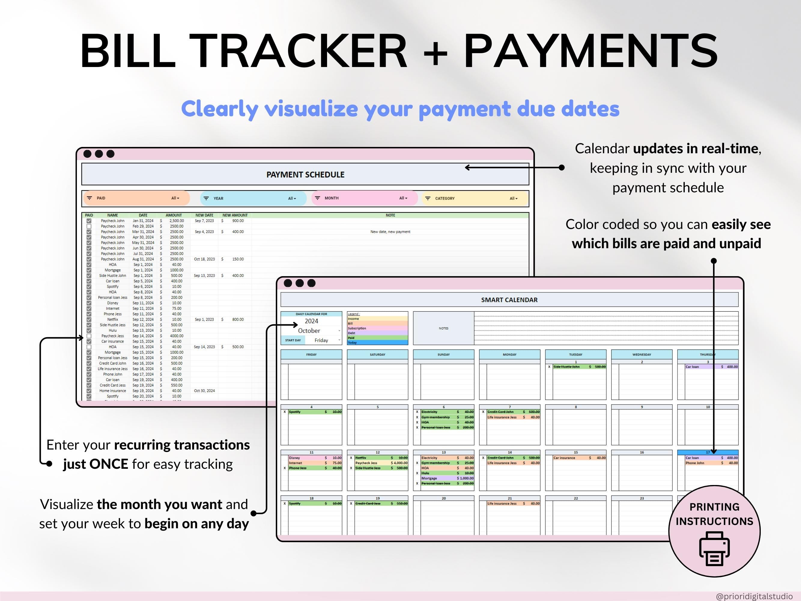 Productivity Planner Bundle Small Business To-Do List Template Task Tracker Project Management Spreadsheet Work Planner Google Sheets Excel