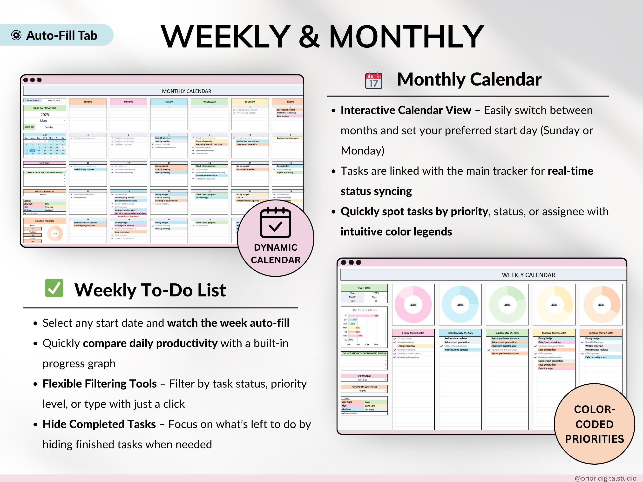 Student Planner Bundle Google Sheets Assignment Tracker Task Organizer Class Schedule Excel Spreadsheet College Academic Budget Planner