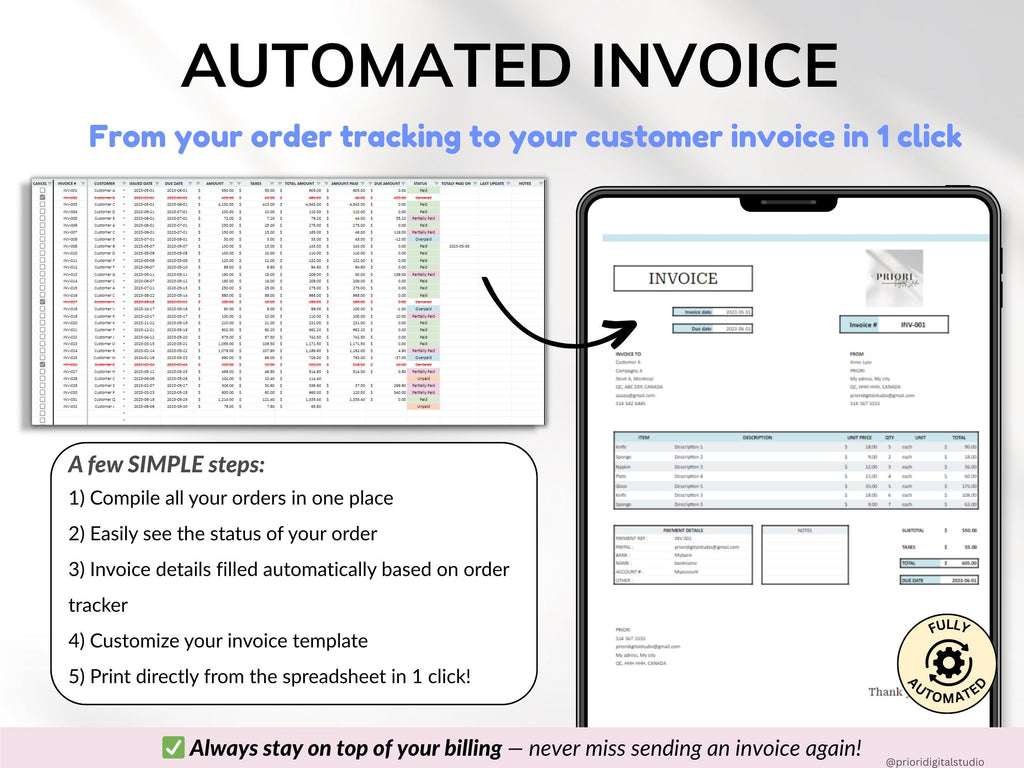 Small Business Spreadsheet Service Business Bookkeeping Client Tracker CRM Payroll Tracker Invoice Tracker Order Tracker Google Sheet Excel