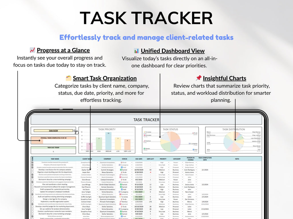 Small Business Spreadsheet Service Business Bookkeeping Client Tracker CRM Payroll Tracker Invoice Tracker Order Tracker Google Sheet Excel