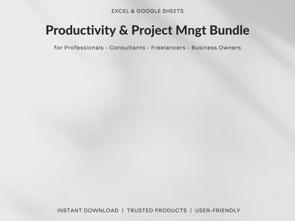 Productivity Planner Bundle Small Business To-Do List Template Task Tracker Project Management Spreadsheet Work Planner Google Sheets Excel